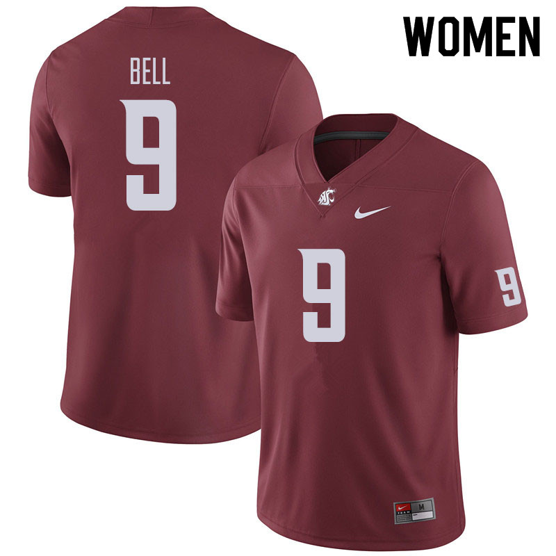 Women #9 Renard Bell Washington State Cougars Football Jerseys Sale-Crimson
